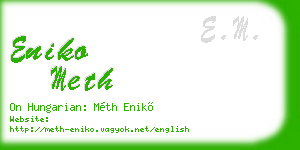 eniko meth business card